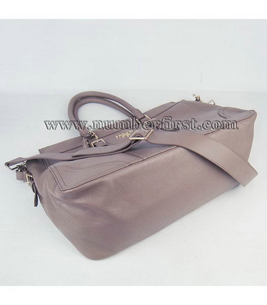 Prada Calfsin Tote Shoulder Bag Grey-3