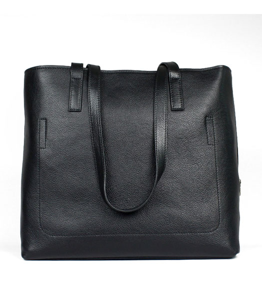 Prada Calfskin Leather Shopper Bag Black