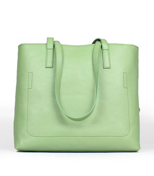 Prada Calfskin Leather Shopper Bag Green