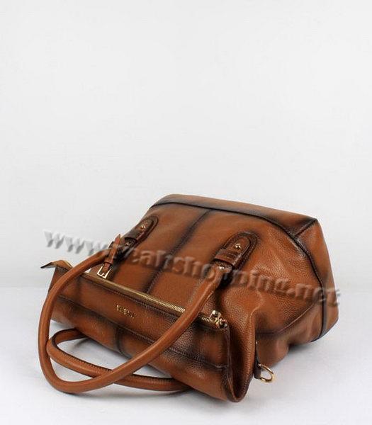 Prada Calfskin Leather Top Handbag Earth Yellow-2