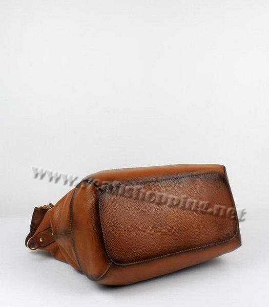 Prada Calfskin Leather Top Handbag Earth Yellow-4
