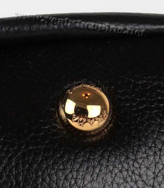 Prada Calfskin Leather Tote Bag Black with Golden Handle-5
