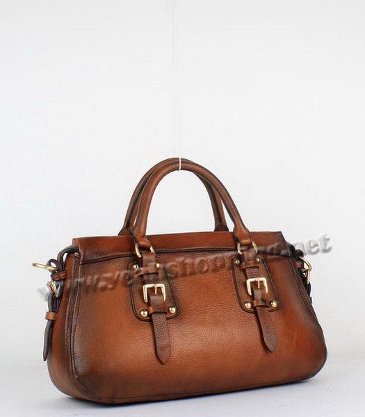 Prada Calfskin Leather Tote Bag Brown-1