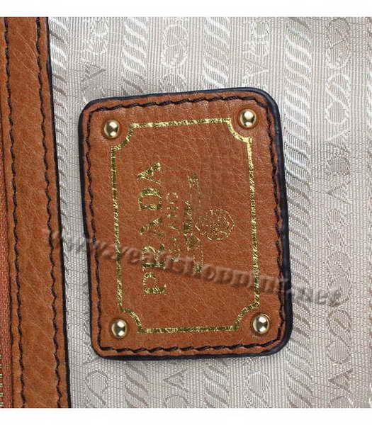 Prada Calfskin Leather Tote Bag Brown-5