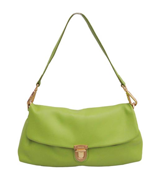 Prada Calfskin Messenger Bag Green