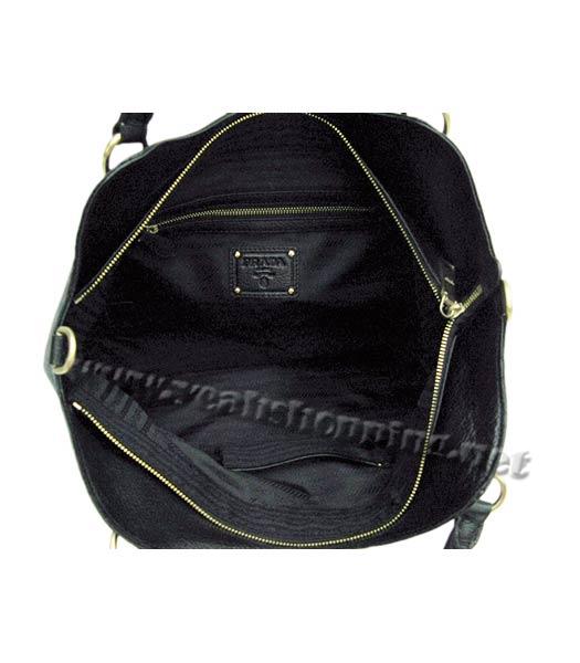 Prada Calfskin Shoulder Bag Black-3