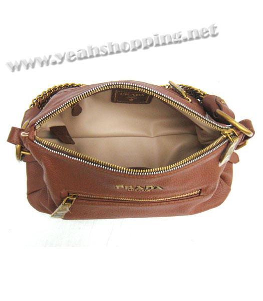 Prada Chain Cervo Shoulder Bag Coffee_BR4318-4
