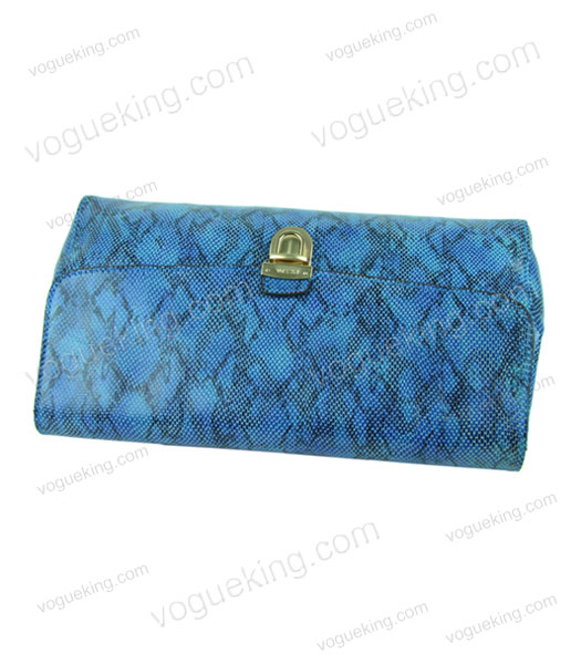 Prada Clutch in Blue Snake Veins Leather-2