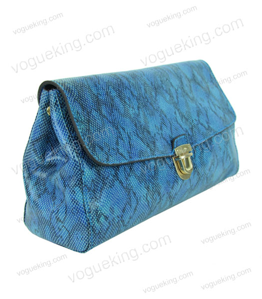 Prada Clutch in Blue Snake Veins Leather-3