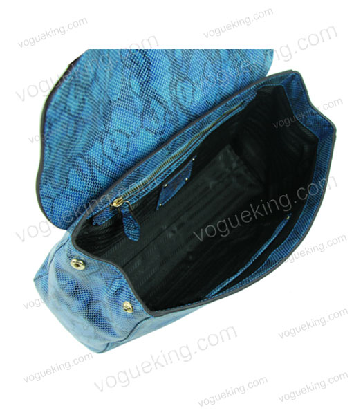 Prada Clutch in Blue Snake Veins Leather-5
