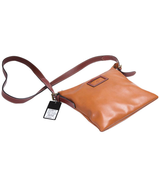Prada Coffee Calfskin Leather Tote Shoulder Bag