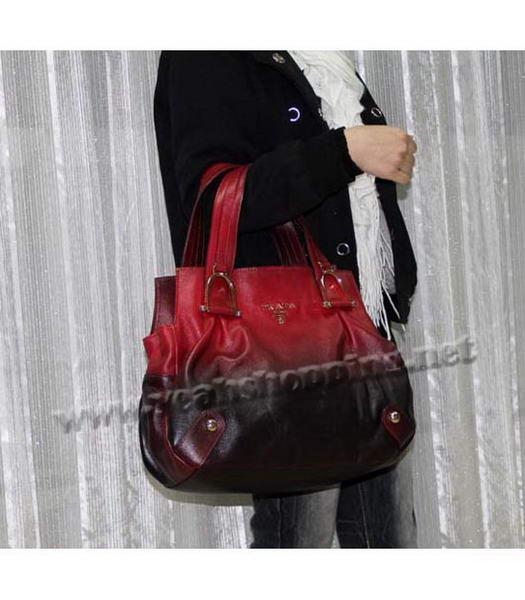 Prada Colorful Shoulder Bag Red_Black Leather-7