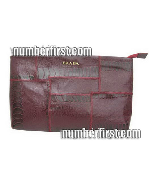 Prada Colors Leather Crocodile Veins Clutch Bag -1-2