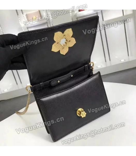 Prada Corolle Black Leather Flower Decorative Chains Bag-5