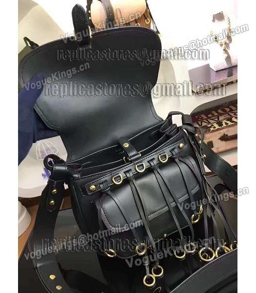 Prada Cross Veins Black Leather Shoulder Bag-3