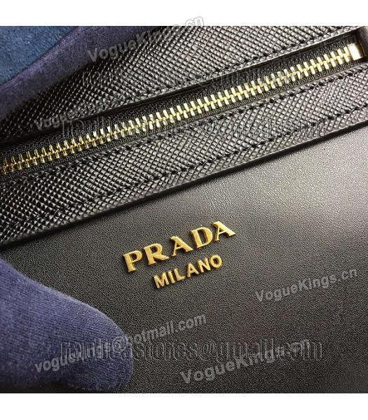 Prada Cross Veins Black Leather Shoulder Bag-4