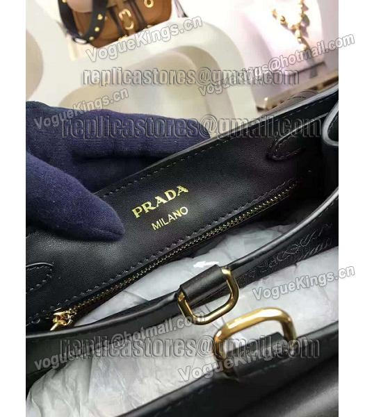 Prada Cross Veins Black Leather Shoulder Bag-6