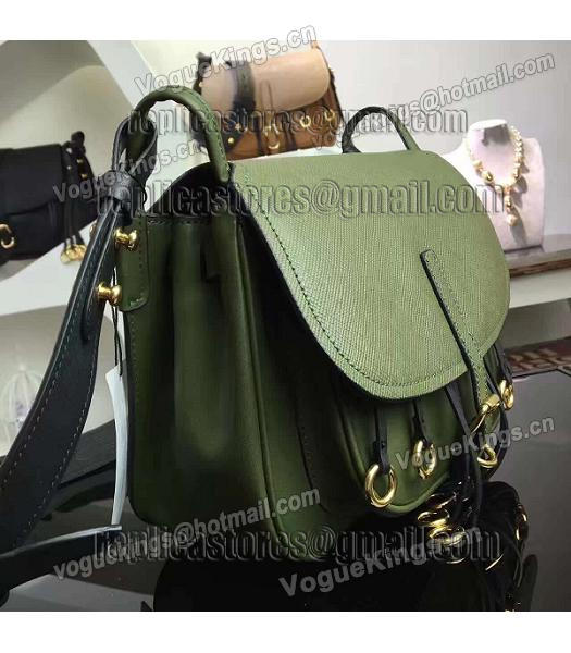 Prada Cross Veins Dark Green Leather Shoulder Bag-1