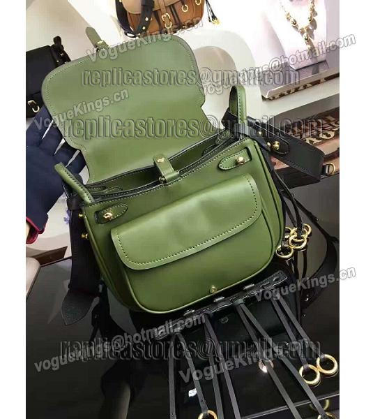 Prada Cross Veins Dark Green Leather Shoulder Bag-4