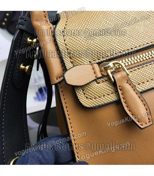Prada Cross Veins Khaki Leather Shoulder Bag-5