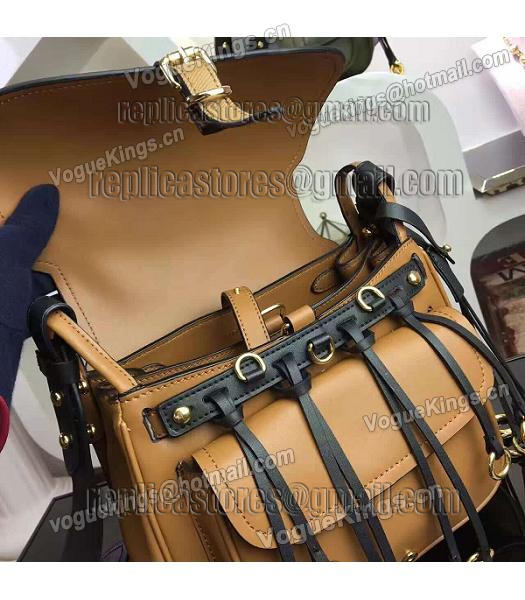 Prada Cross Veins Khaki Leather Shoulder Bag-6