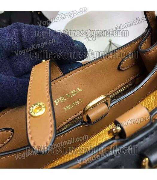 Prada Cross Veins Khaki Leather Shoulder Bag-7