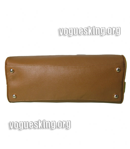Prada Cross Veins Leather Top Handle Bag Apricot/Yellow-4