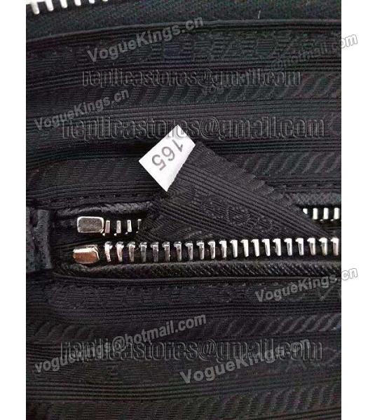 Prada Cross Veins Quilted Black Shoulder Bag Silver Chains-7