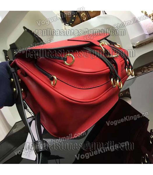 Prada Cross Veins Red Leather Shoulder Bag-2