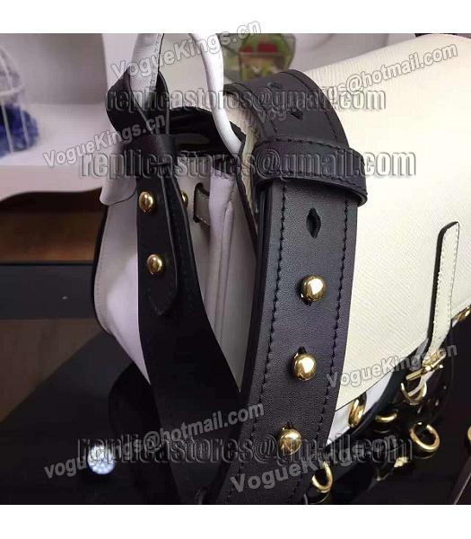 Prada Cross Veins White Leather Shoulder Bag-2