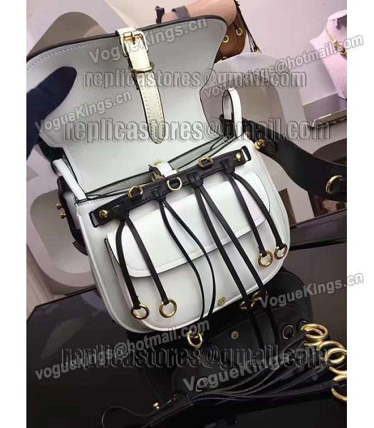 Prada Cross Veins White Leather Shoulder Bag-4