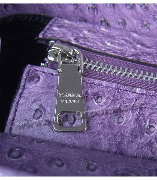 Prada Crystal Cluster Kisslock Satchel Bag Purple Ostrich Leather-6