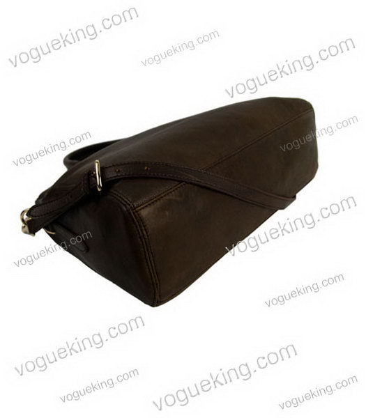 Prada Dark Coffee Calfskin Leather Top Handle Bag-5