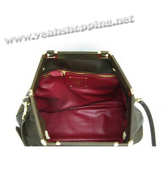 Prada Deerskin Leather Tote Bag Coffee-4