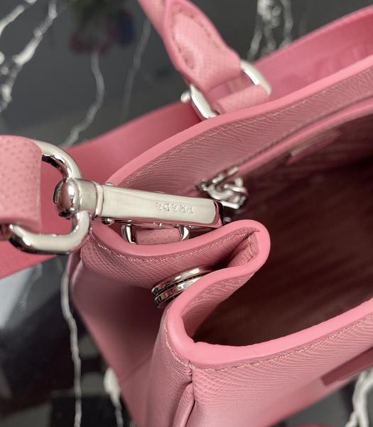 Prada Galleria Cherry Pink Original Cross Veins Leather Medium Tote Bag-3