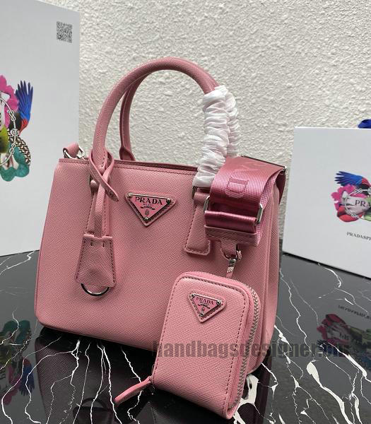 Prada Galleria Cherry Pink Original Cross Veins Leather Medium Tote Bag-4