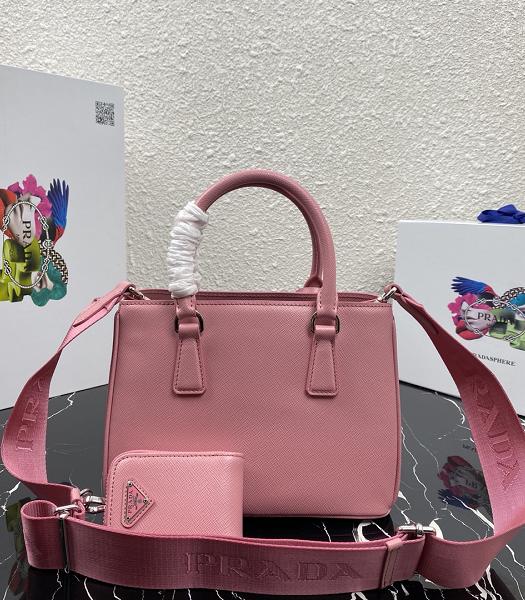 Prada Galleria Cherry Pink Original Cross Veins Leather Medium Tote Bag-8