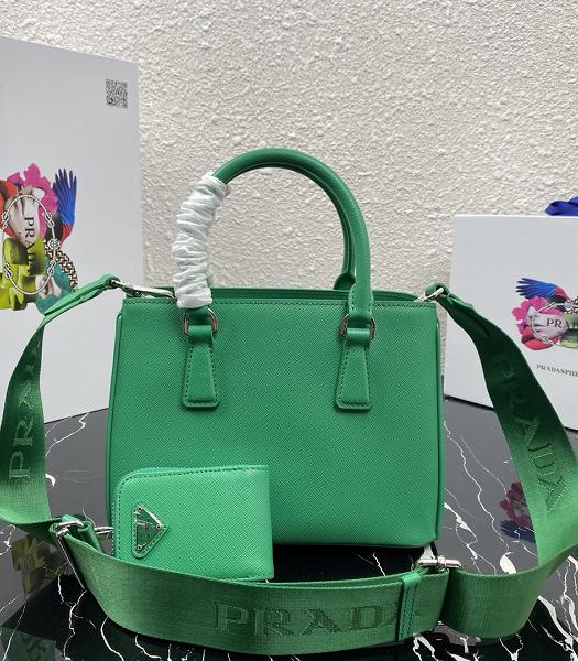 Prada Galleria Green Original Cross Veins Leather Medium Tote Bag-8