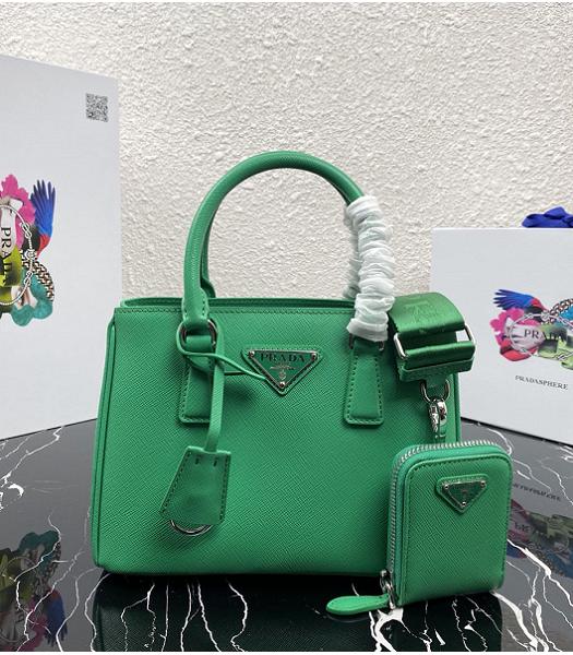 Prada Galleria Green Original Cross Veins Leather Medium Tote Bag