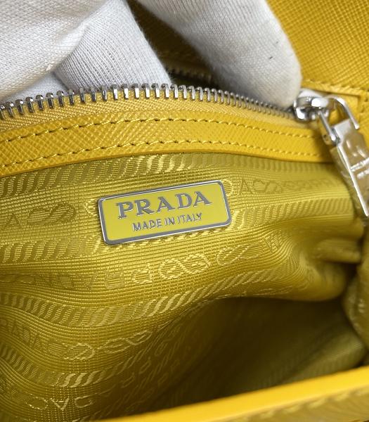 Prada Galleria Yellow Original Cross Veins Leather Medium Tote Bag-1