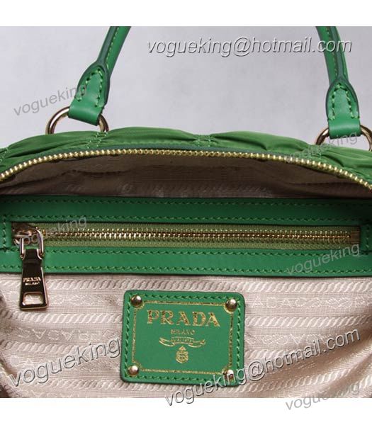 Prada Gaufre Fabric Top Handle Handbag Green-5