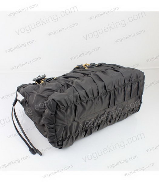Prada Gaufre Fabric With Lambskin Leather Medium Tote Bag Grey-2