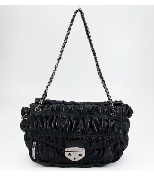 Prada Gaufre Nappa Leather Handbag Black