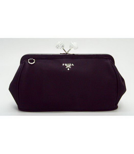 Prada Gaufre Nylon Clutch Bag in Black