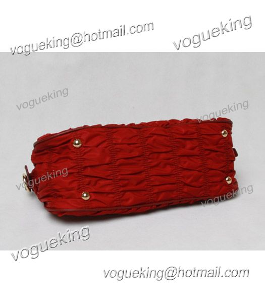 Prada Gaufre Nylon With Red Leather Top Handle Bag-3