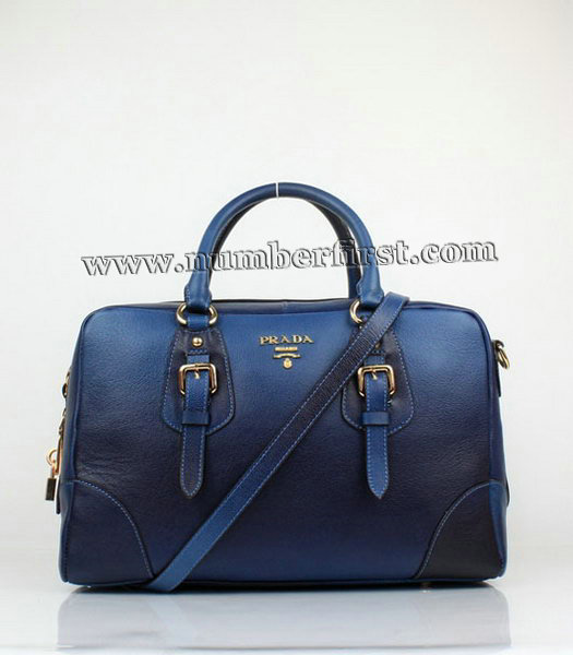 Prada Graded Blue Leather Handle Bag-1