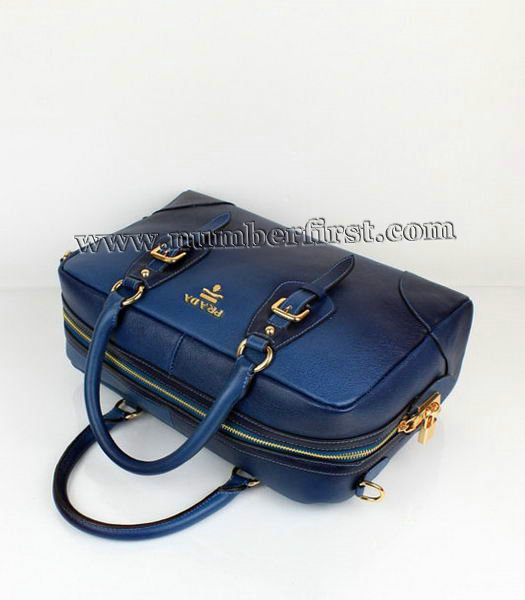 Prada Graded Blue Leather Handle Bag-3