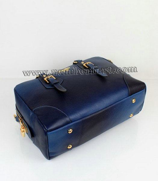Prada Graded Blue Leather Handle Bag-4