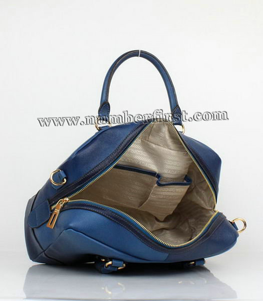 Prada Graded Blue Leather Handle Bag-5
