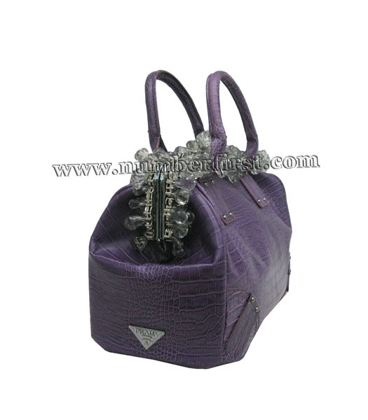 Prada Grained Calf Leather Pale Bag in Purple-2